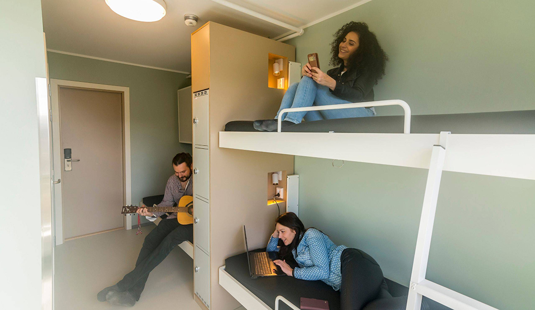 A cozy shared room at Hostel Montana, a popular choice for budget travellers in Bergen.