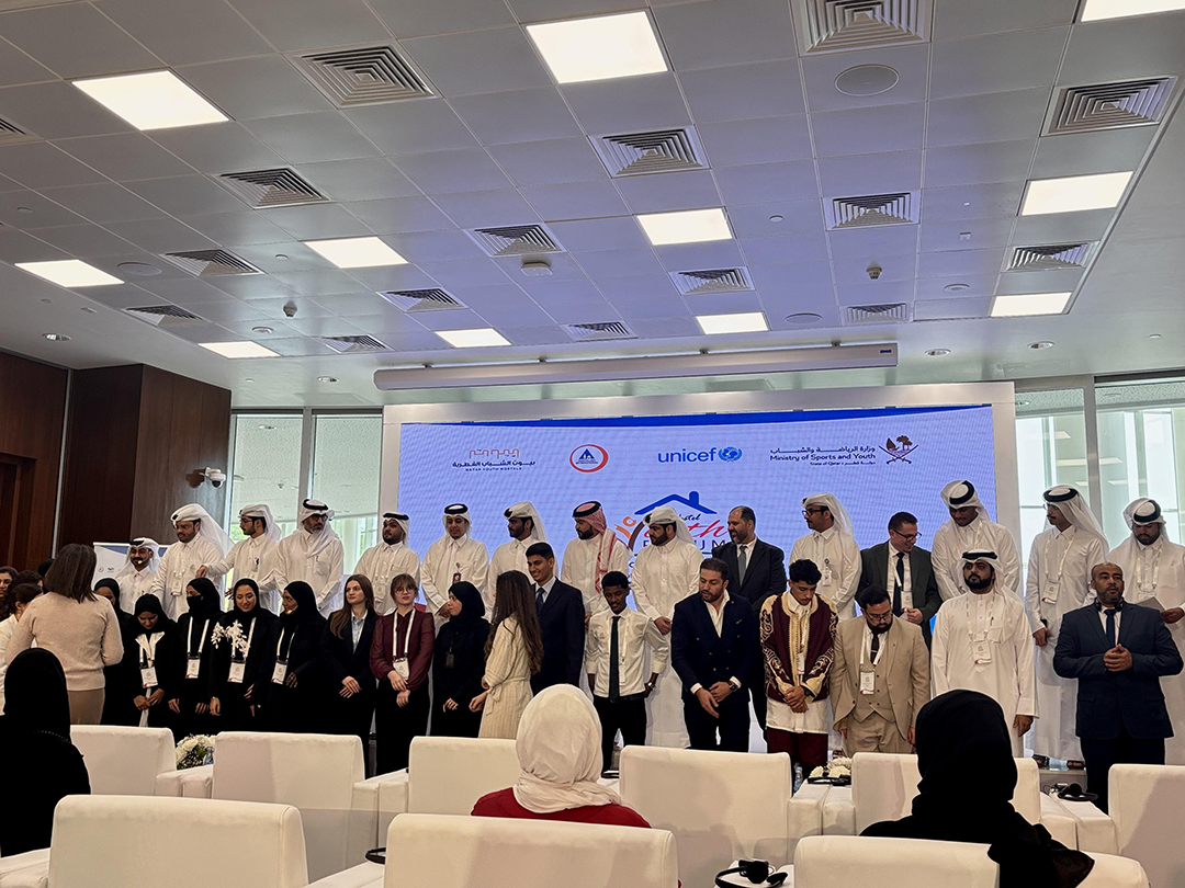 Closing event of the youth forum in Qatar, where participants presented outcomes and strengthened international connections.