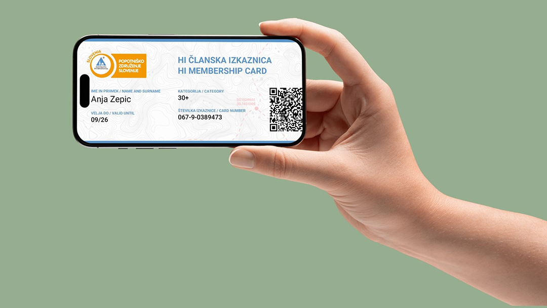 Digital HI membership card on a phone providing discounts in youth hostels worldwide.