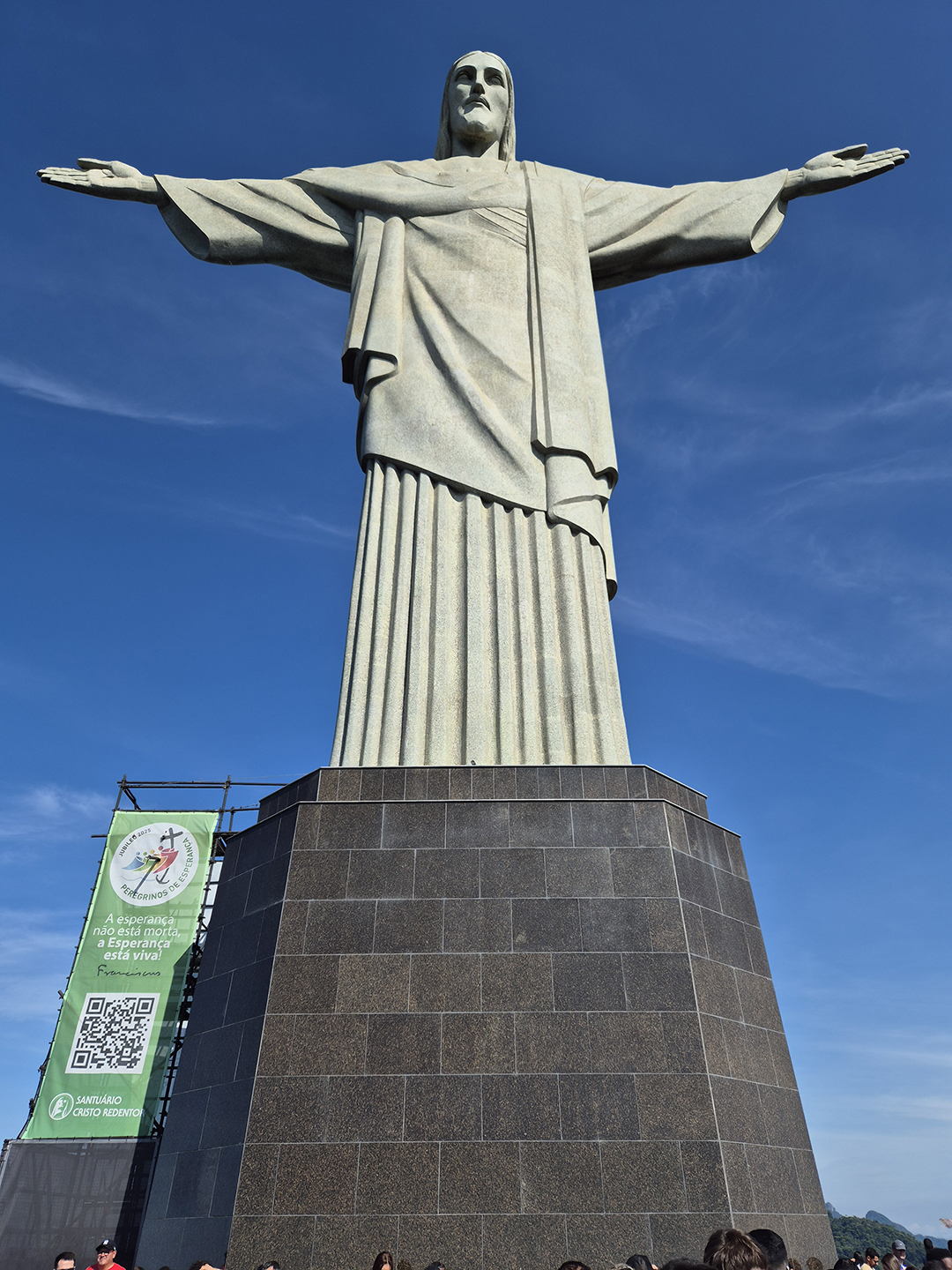The Christ the Redeemer statue on top of Corcovado mountain overlooking Rio de Janeiro, one of Brazil’s most iconic landmarks and one of the New Seven Wonders of the World.