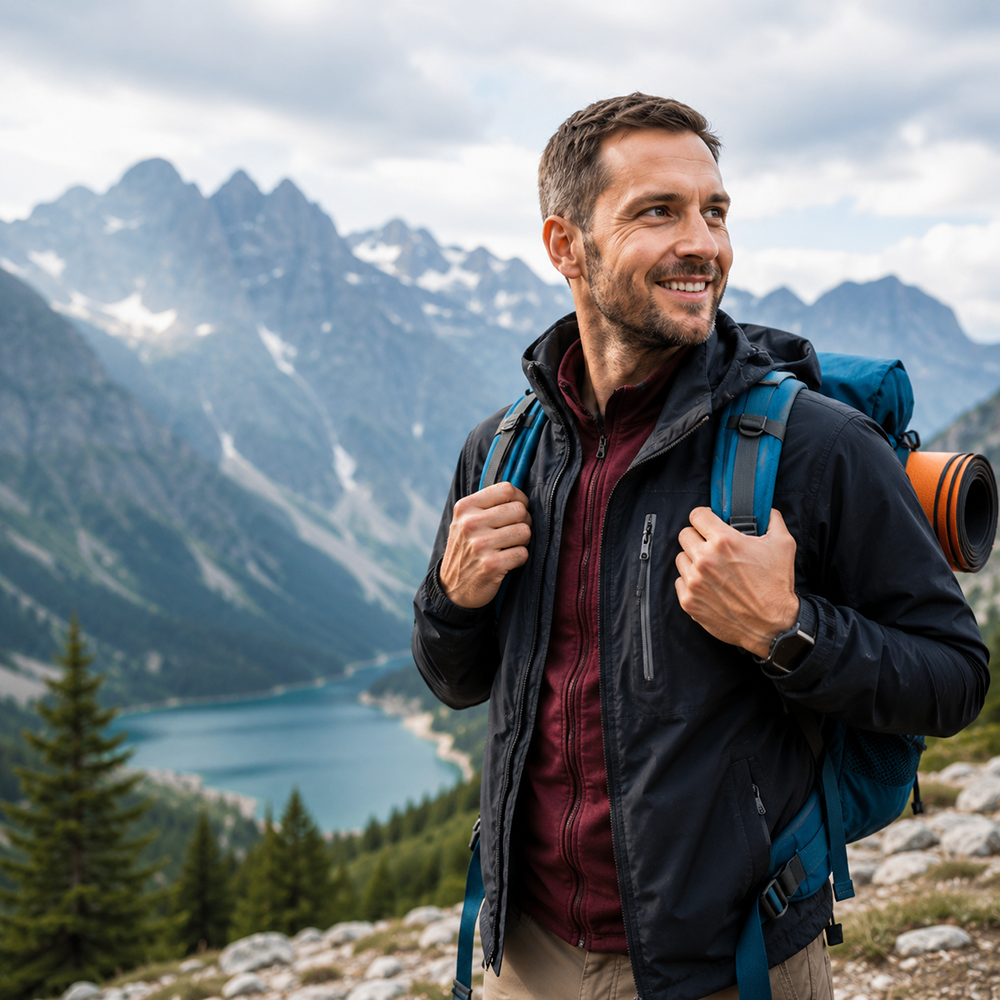Popotnik v gorah – Traveller Exploring the Mountains